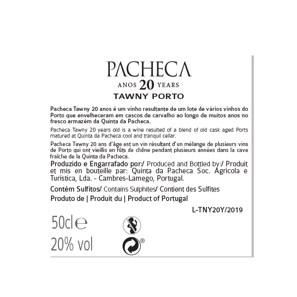 Pacheca Port Tawny 20 Years 50cl - Quinta da Pacheca - Douro Valley