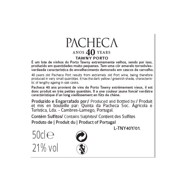 Pacheca Port Tawny 40 Years 50cl - Quinta da Pacheca - Douro Valley