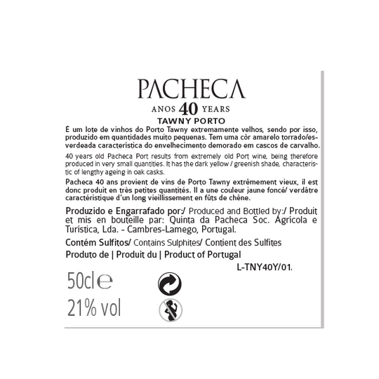 Pacheca Port Tawny 40 Years 50CL – Pacheca Group