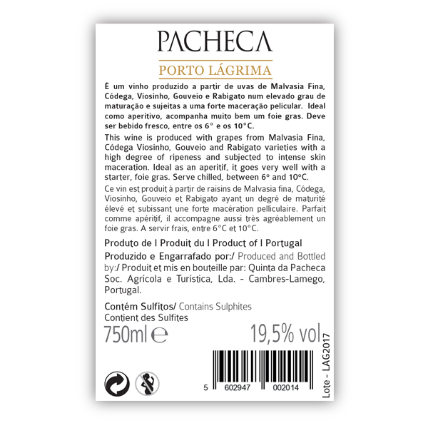 Pacheca Port Lágrima - Quinta da Pacheca - Douro Valley